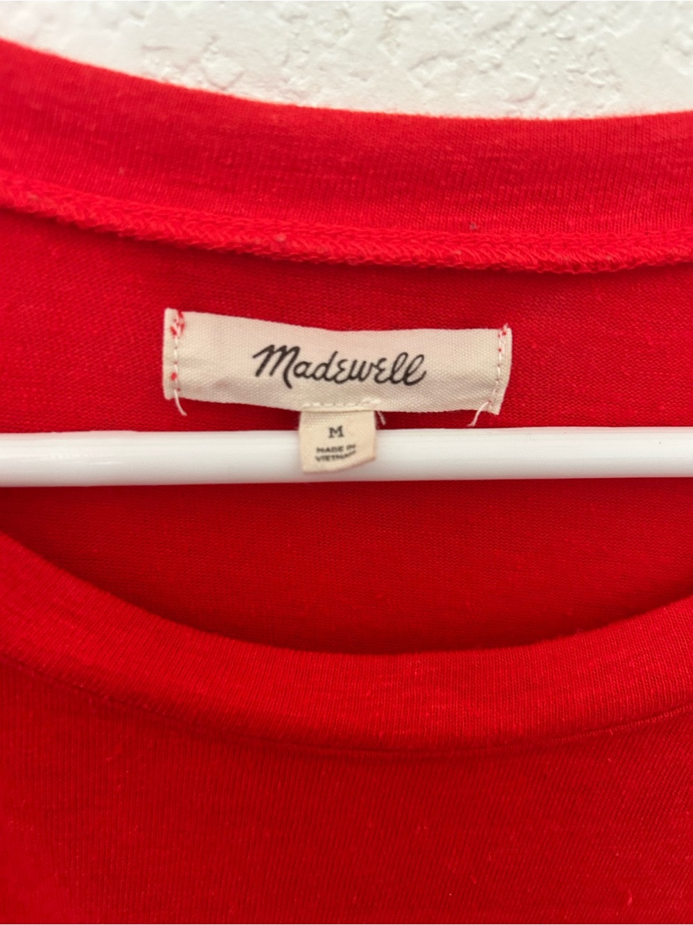 Madewell Orange Red Linen Blend Oversized Crewneck Tee Medium Slouchy Boho - Picture 4 of 5